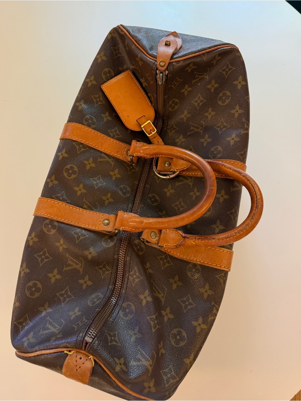 Well Loved 🤎 Louis Vuitton Brown Keepall 50 Travel Duffle Bag Weekender - Picture 2 of 16